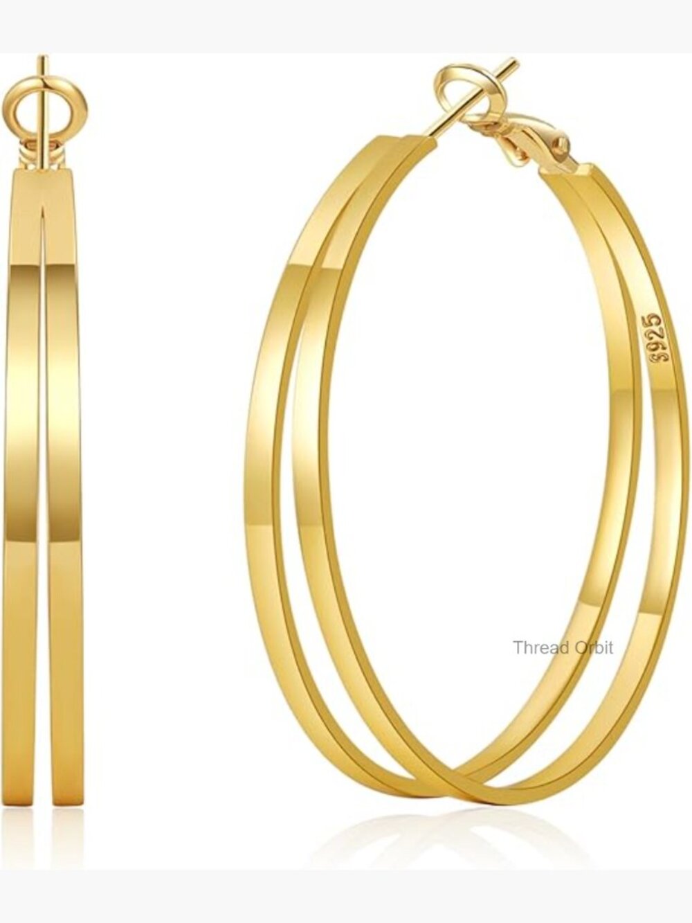 Hypoallergenic Double Hoop Earrings Lightweight Sterling Silver Hoop Earrings
